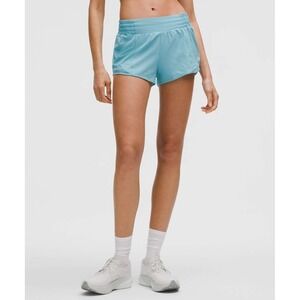 Lululemon Hotty Hot High-Rise Lined Short 2.5" Blue Size 14 Square Dot 2025